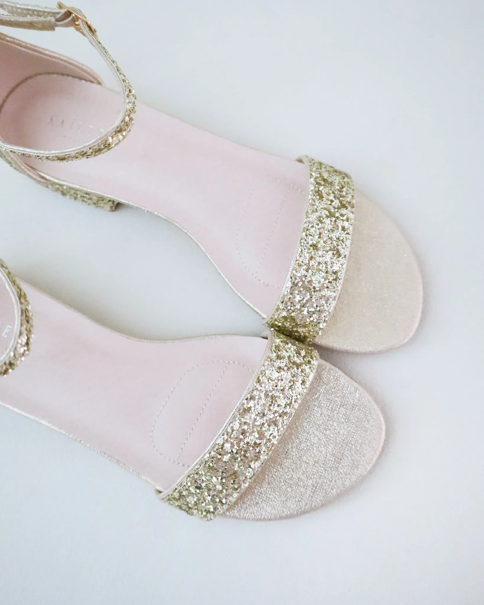 Rock Glitter Low Block Heel Evening Sandals