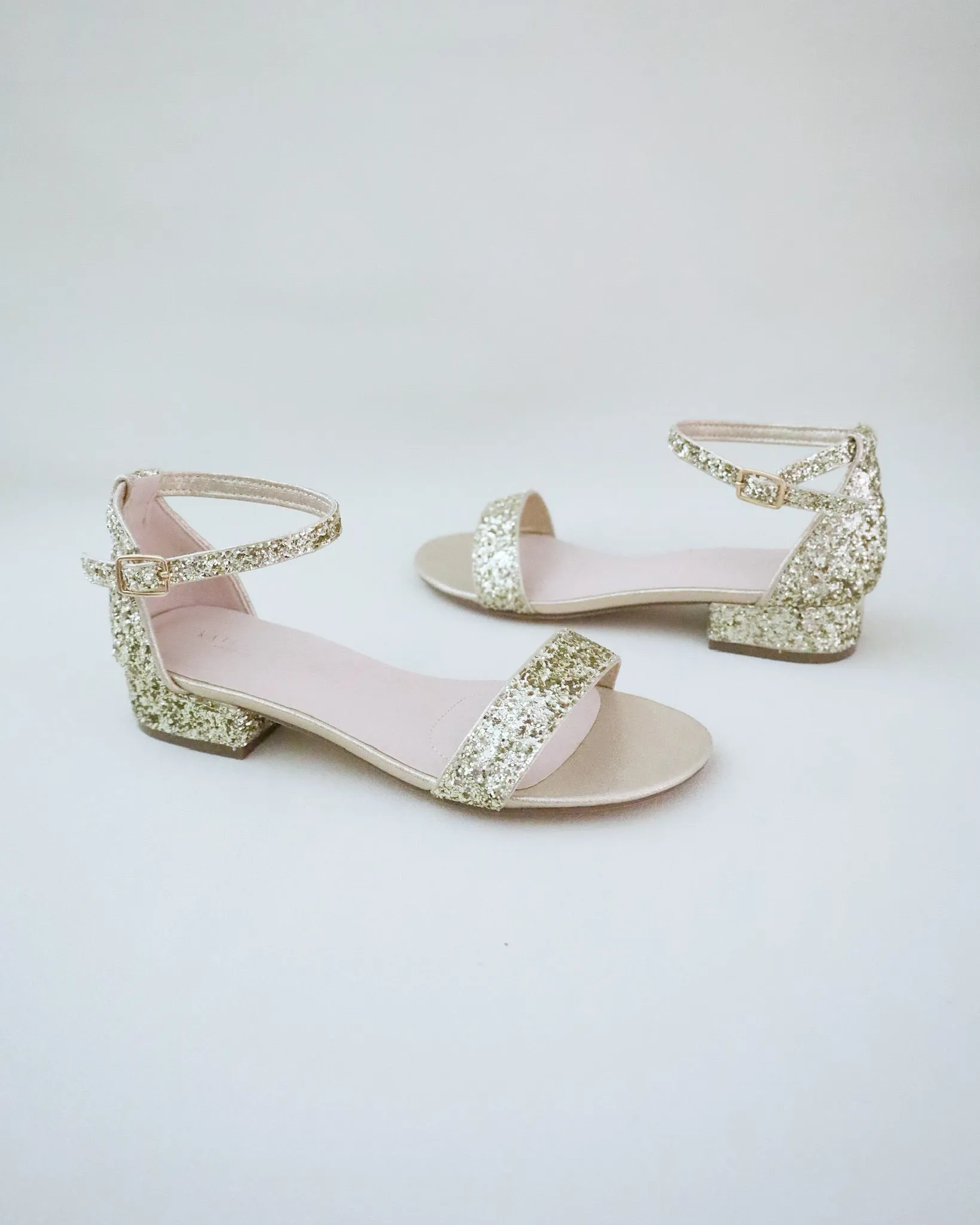 Rock Glitter Low Block Heel Evening Sandals