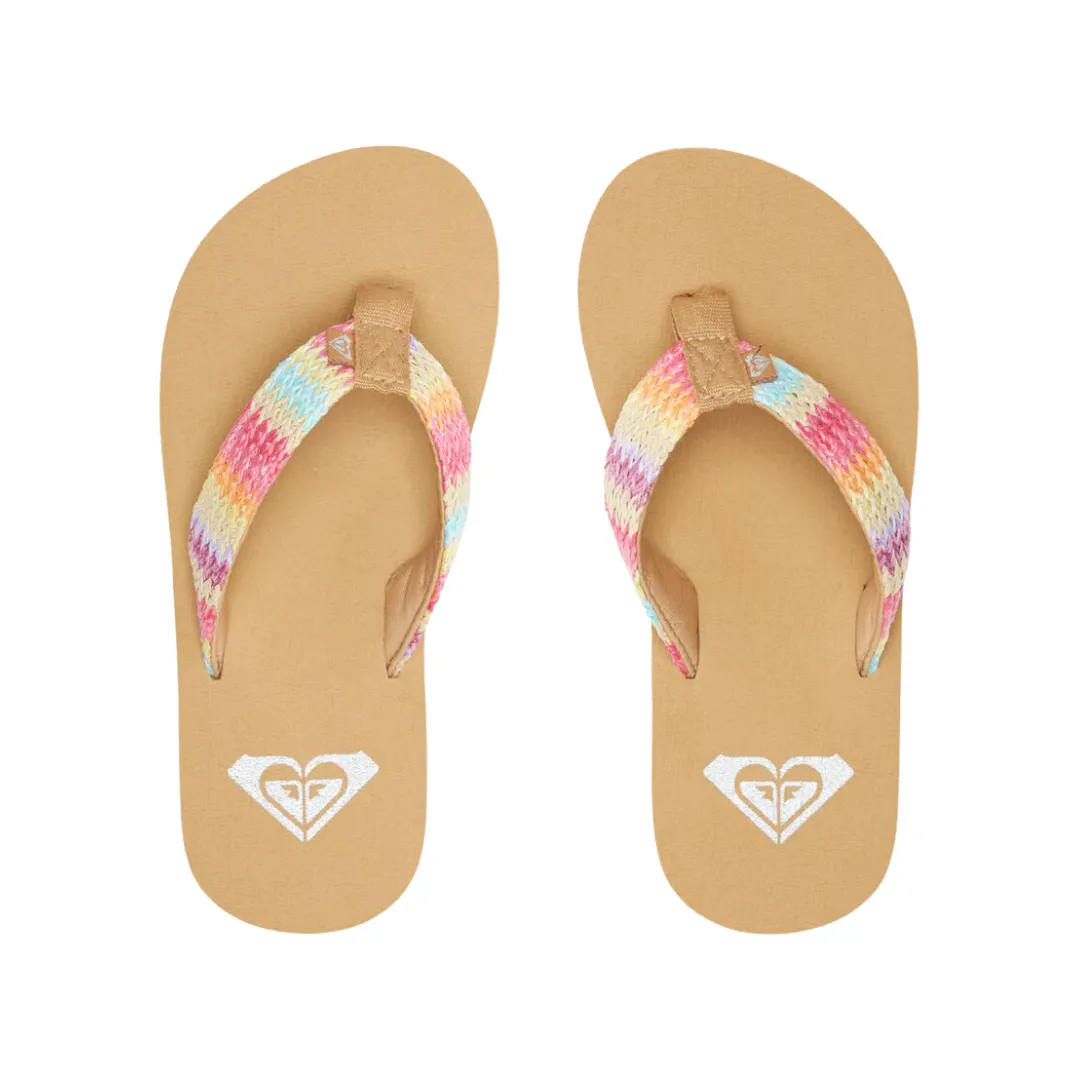 Roxy Girls RG Porto Raffia Sandals - Pink/Raspberry