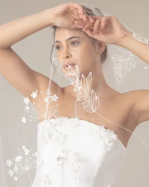 RTS.- TOKYO BEADED EMBROIDERY FLORAL VEIL