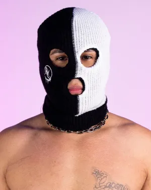 RW Black & White Color Split Ski Mask