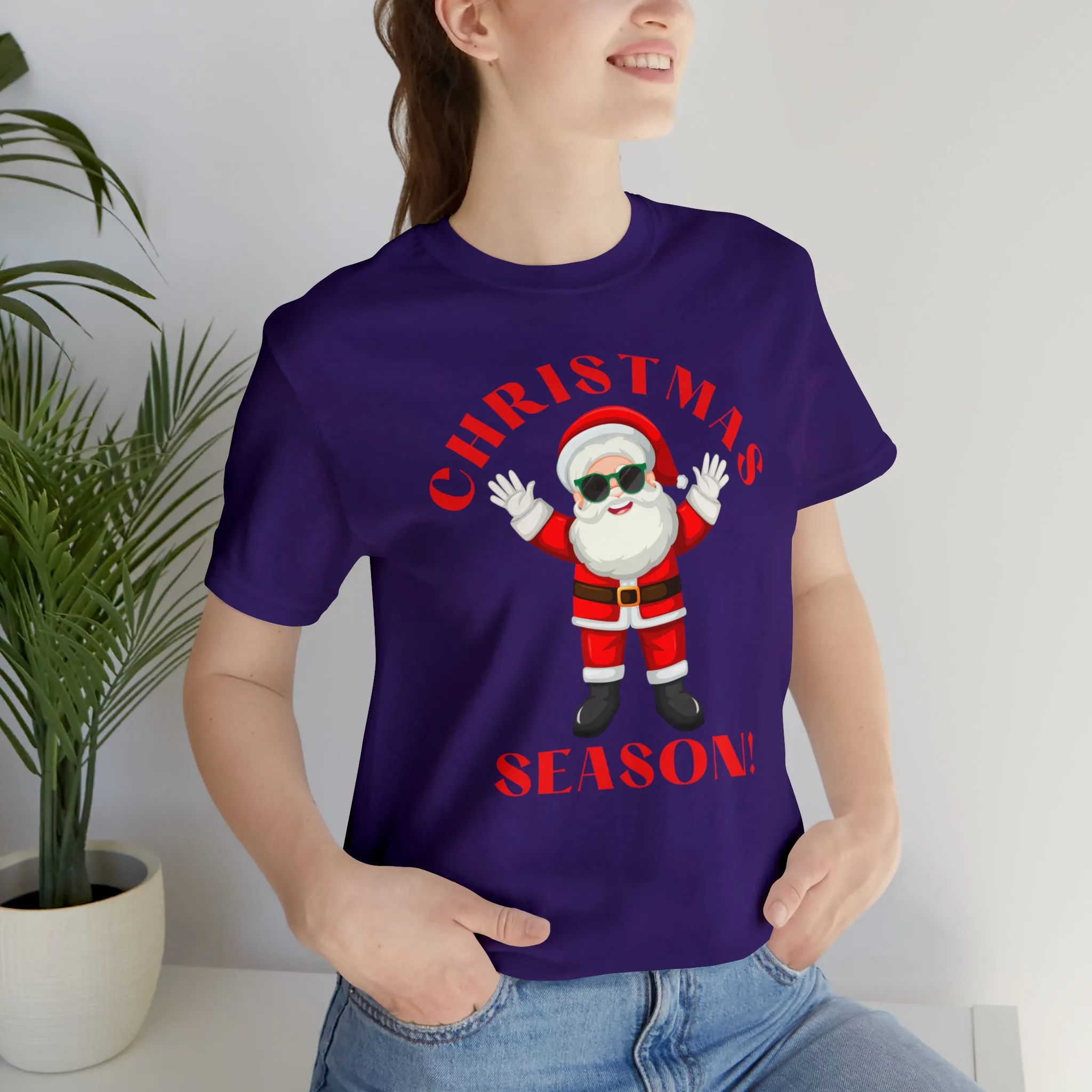 Santa Christmas Season | Funny XMas Tee |  Bella Canvas 3001 Unisex | Happy Holidays Short Sleeve T-shirt