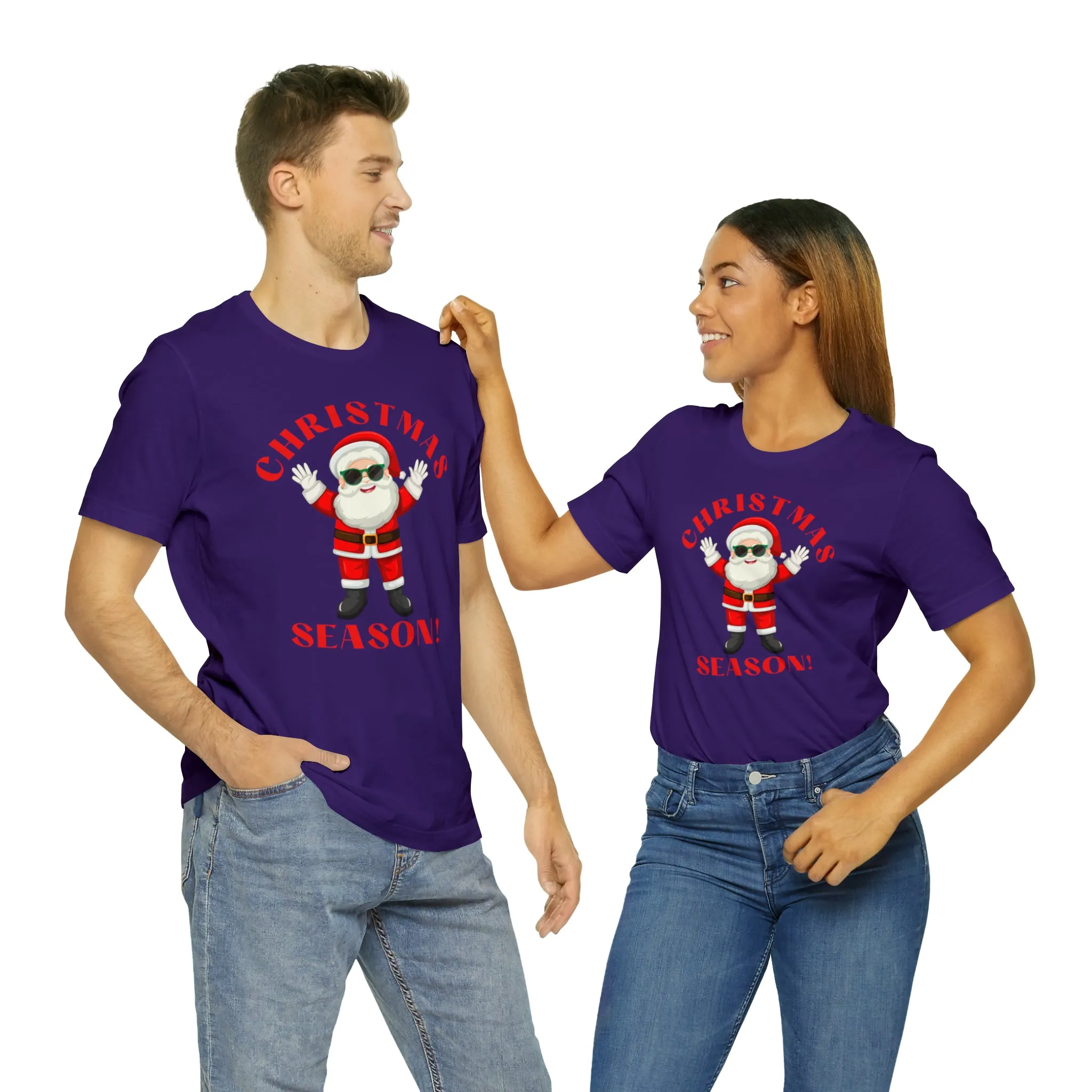 Santa Christmas Season | Funny XMas Tee |  Bella Canvas 3001 Unisex | Happy Holidays Short Sleeve T-shirt