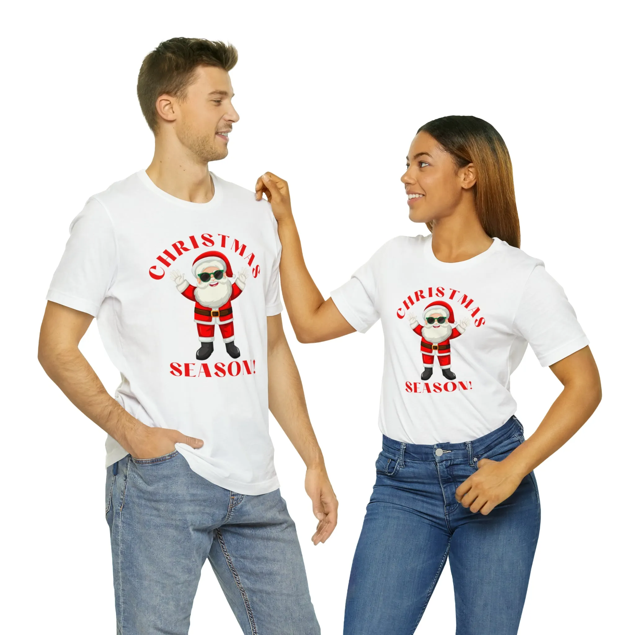 Santa Christmas Season | Funny XMas Tee |  Bella Canvas 3001 Unisex | Happy Holidays Short Sleeve T-shirt