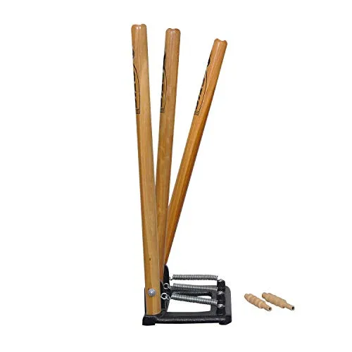 SAS Sports Cricket Wooden Spring Back Stump Set