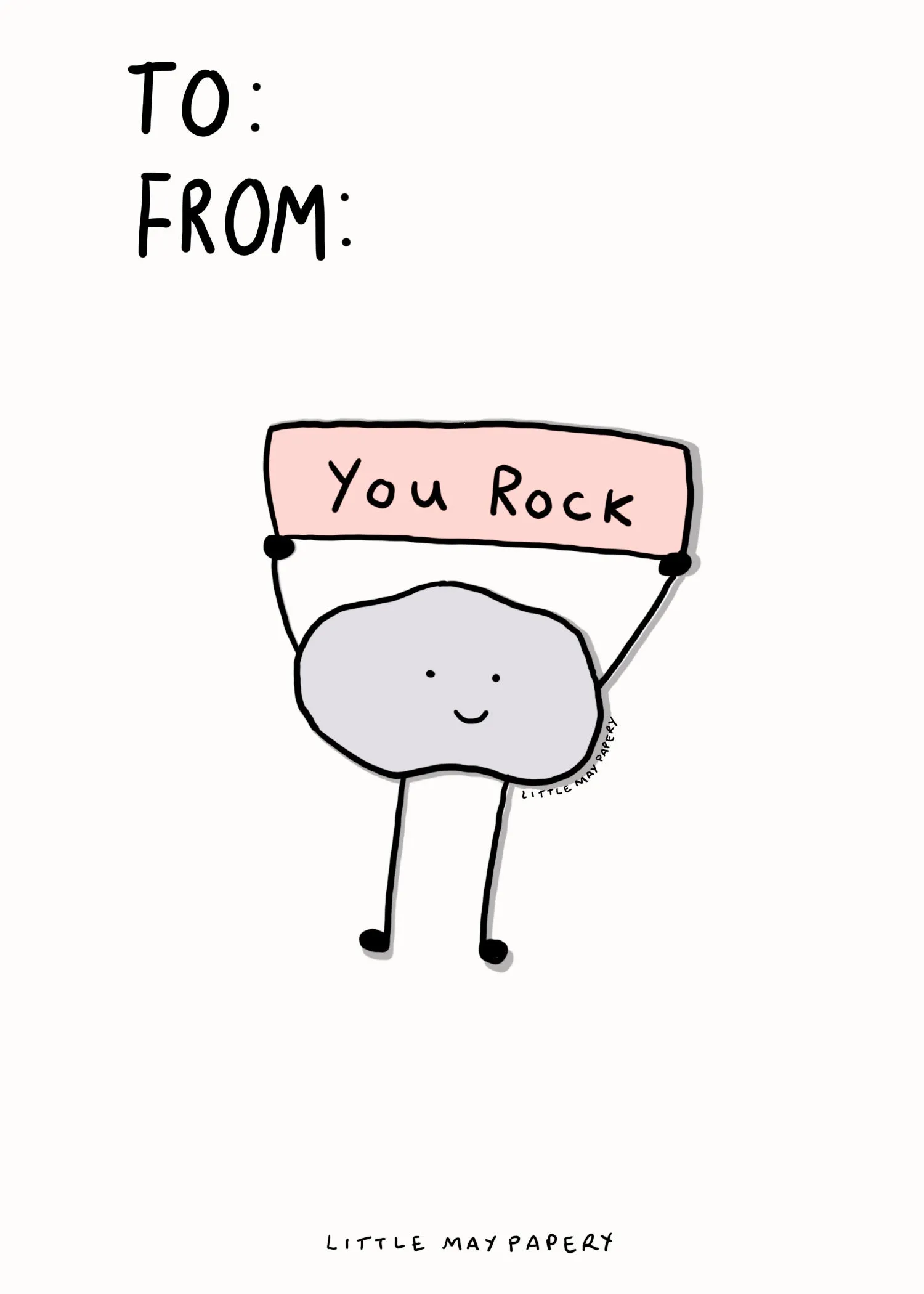 Set Of 25 You Rock vinyl stickers backed onto flat cards
