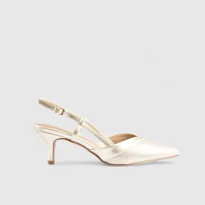 Slingback Court Shoe Gold 10558