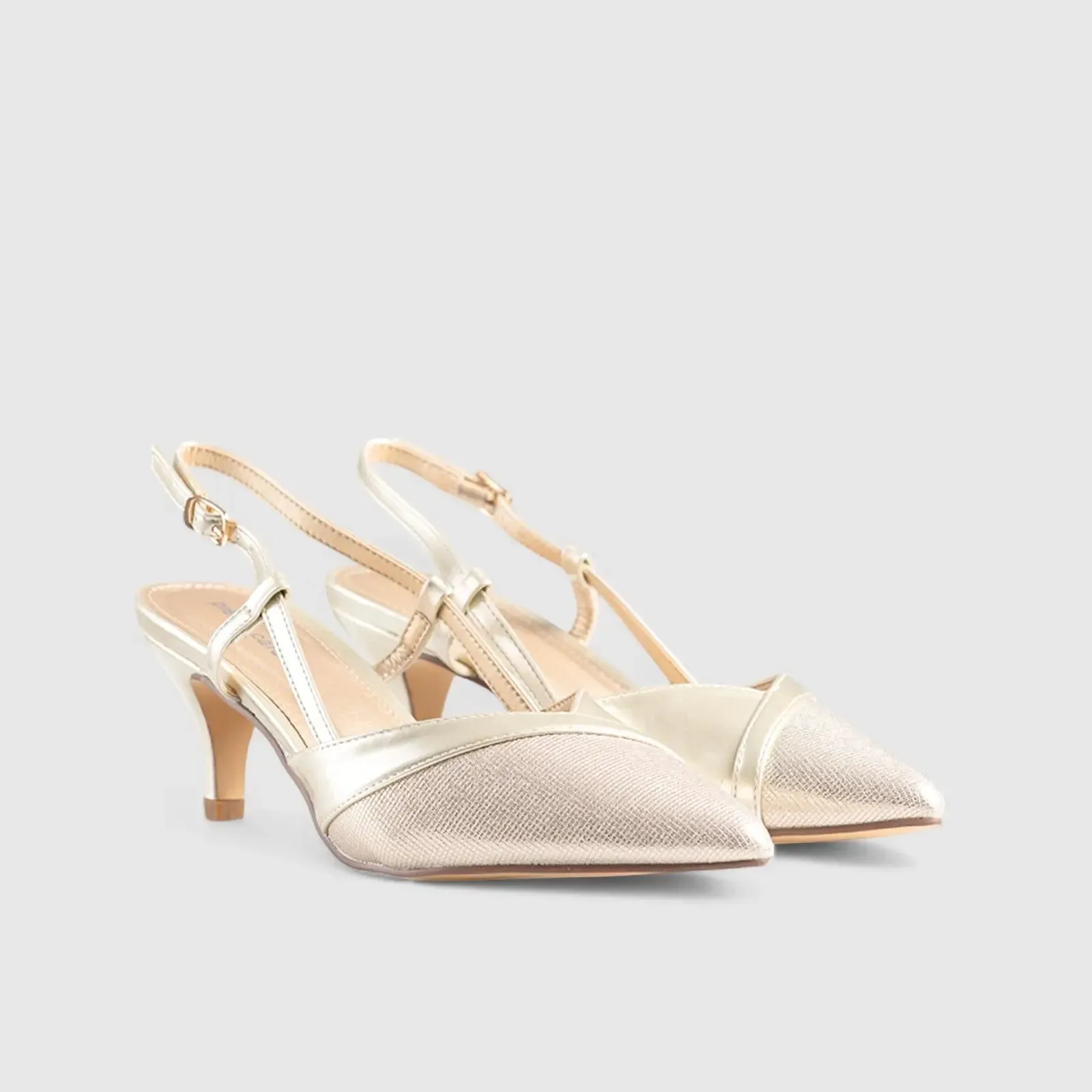 Slingback Court Shoe Gold 10558