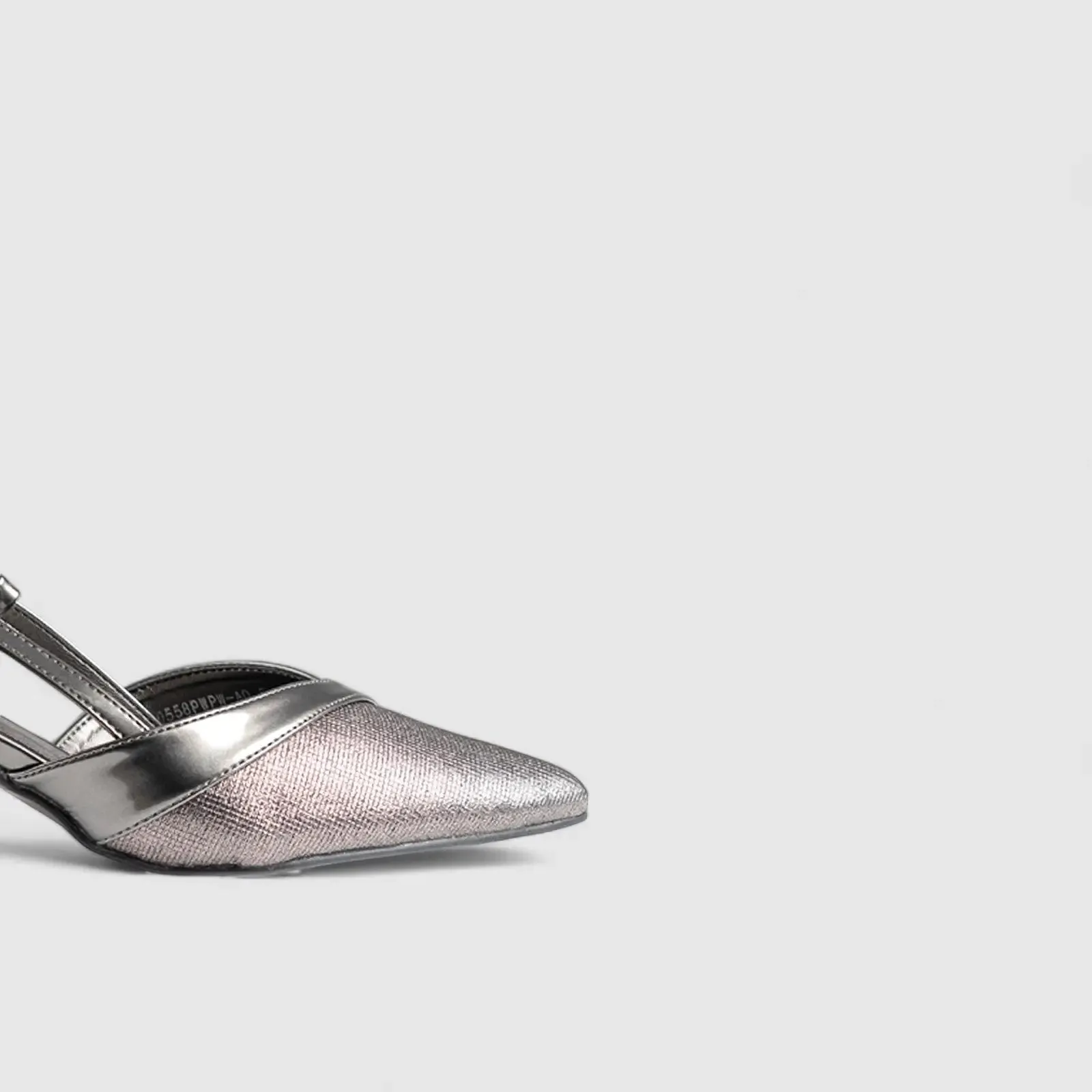 Slingback Court Shoe Pewter 10558