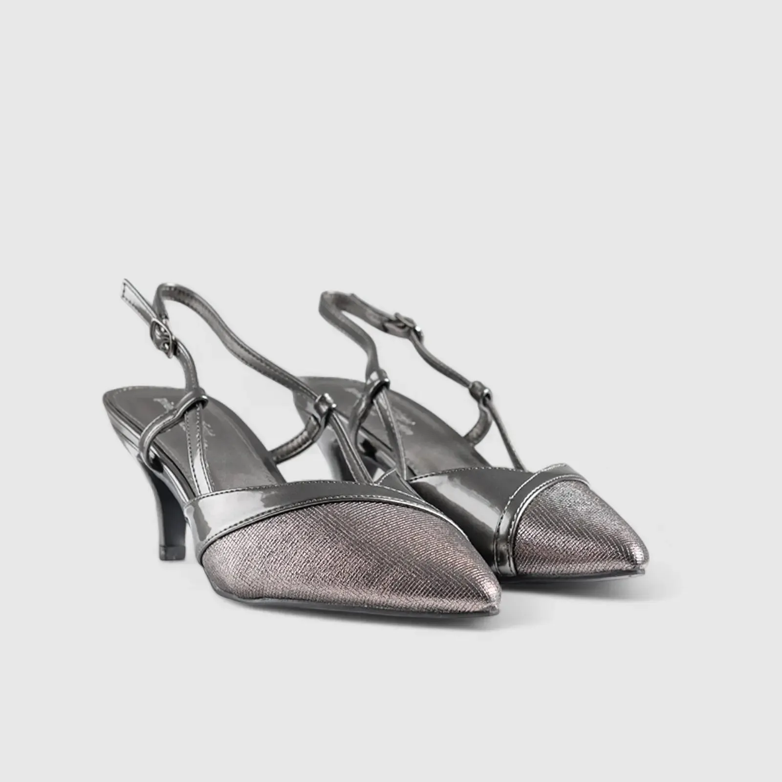 Slingback Court Shoe Pewter 10558
