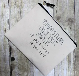 smokey eyeliner - zip money makeup bag