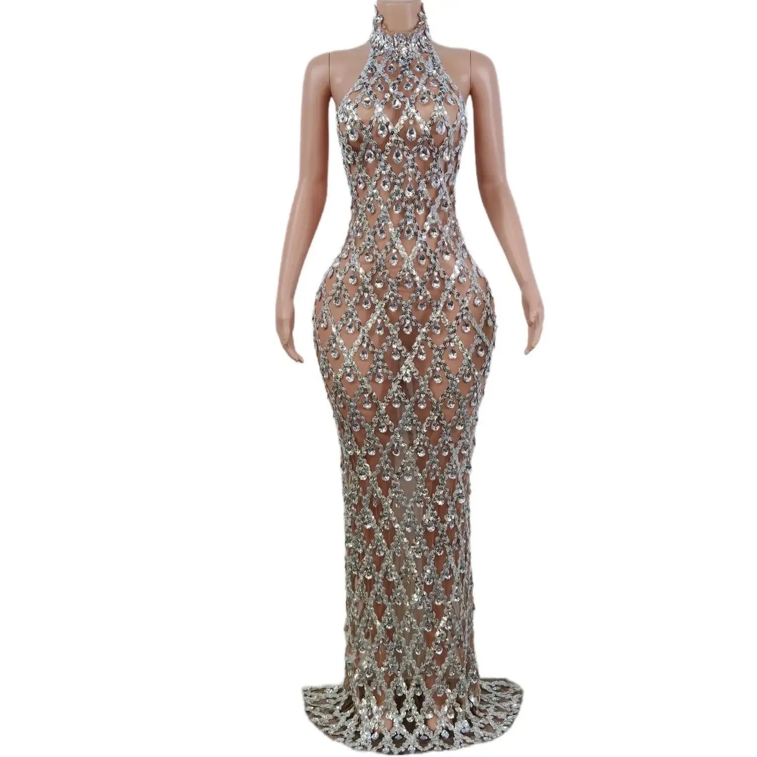 Sparkling Chandelier Gown - Clear Crystals