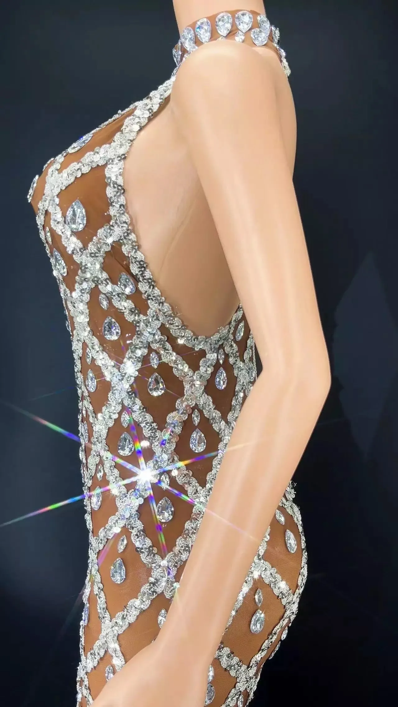 Sparkling Chandelier Gown - Clear Crystals