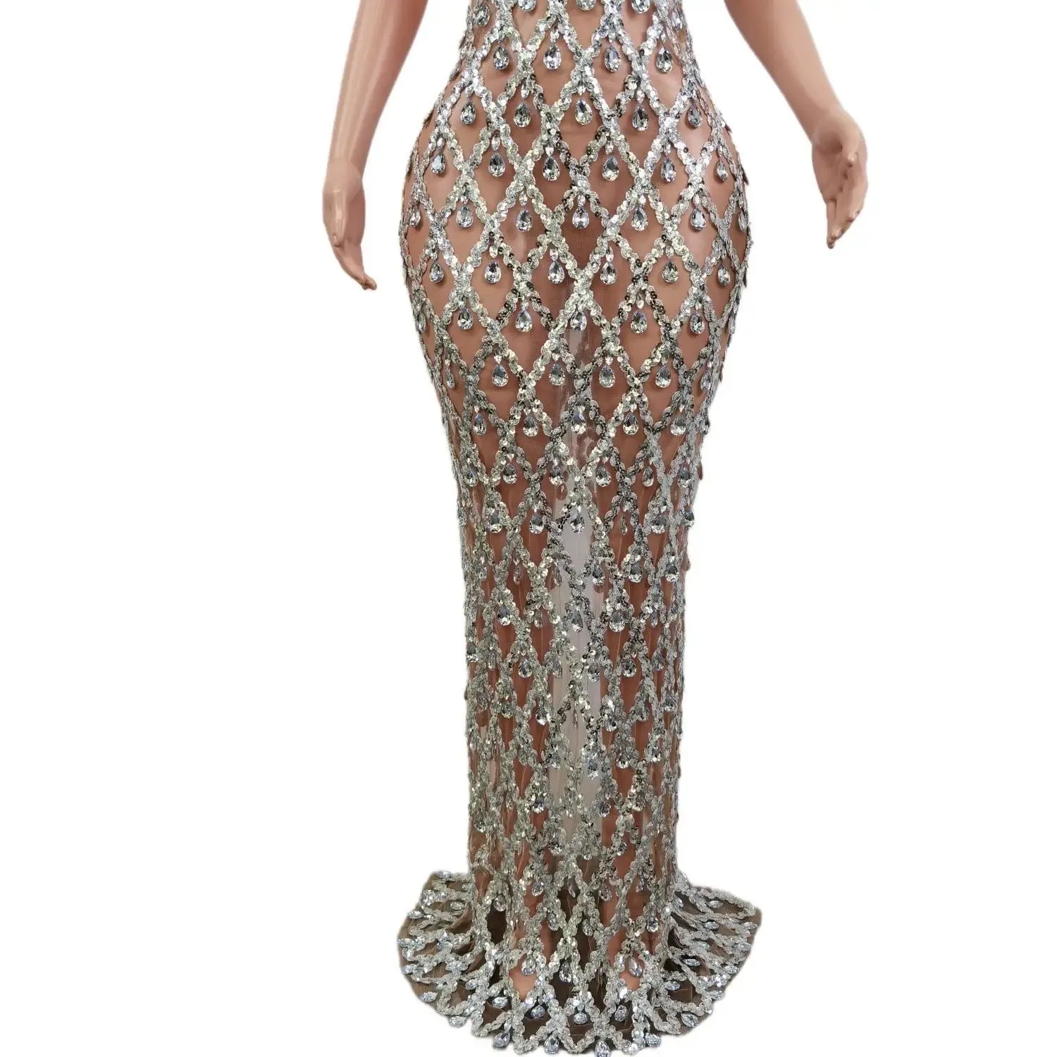 Sparkling Chandelier Gown - Clear Crystals