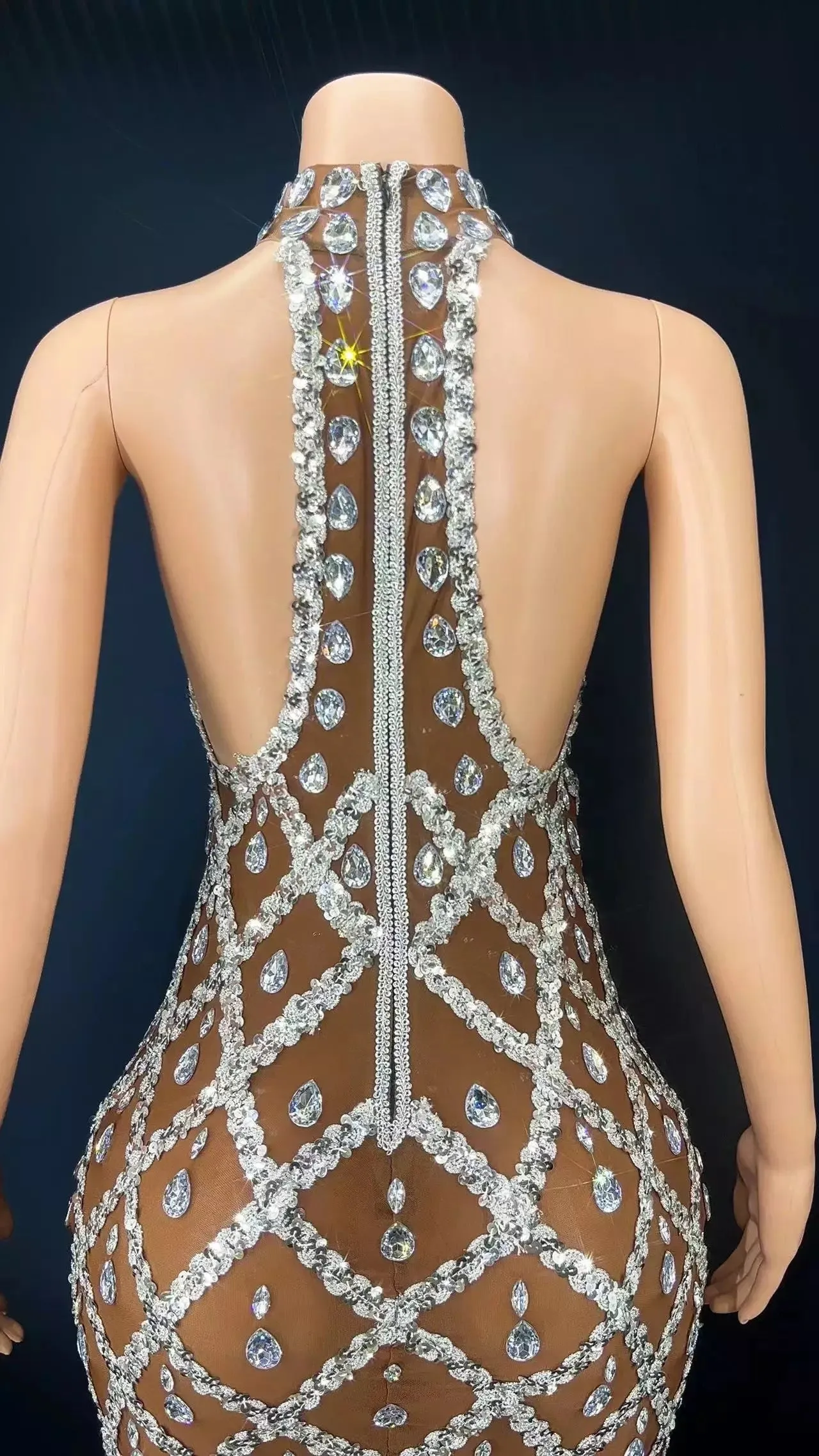 Sparkling Chandelier Gown - Clear Crystals