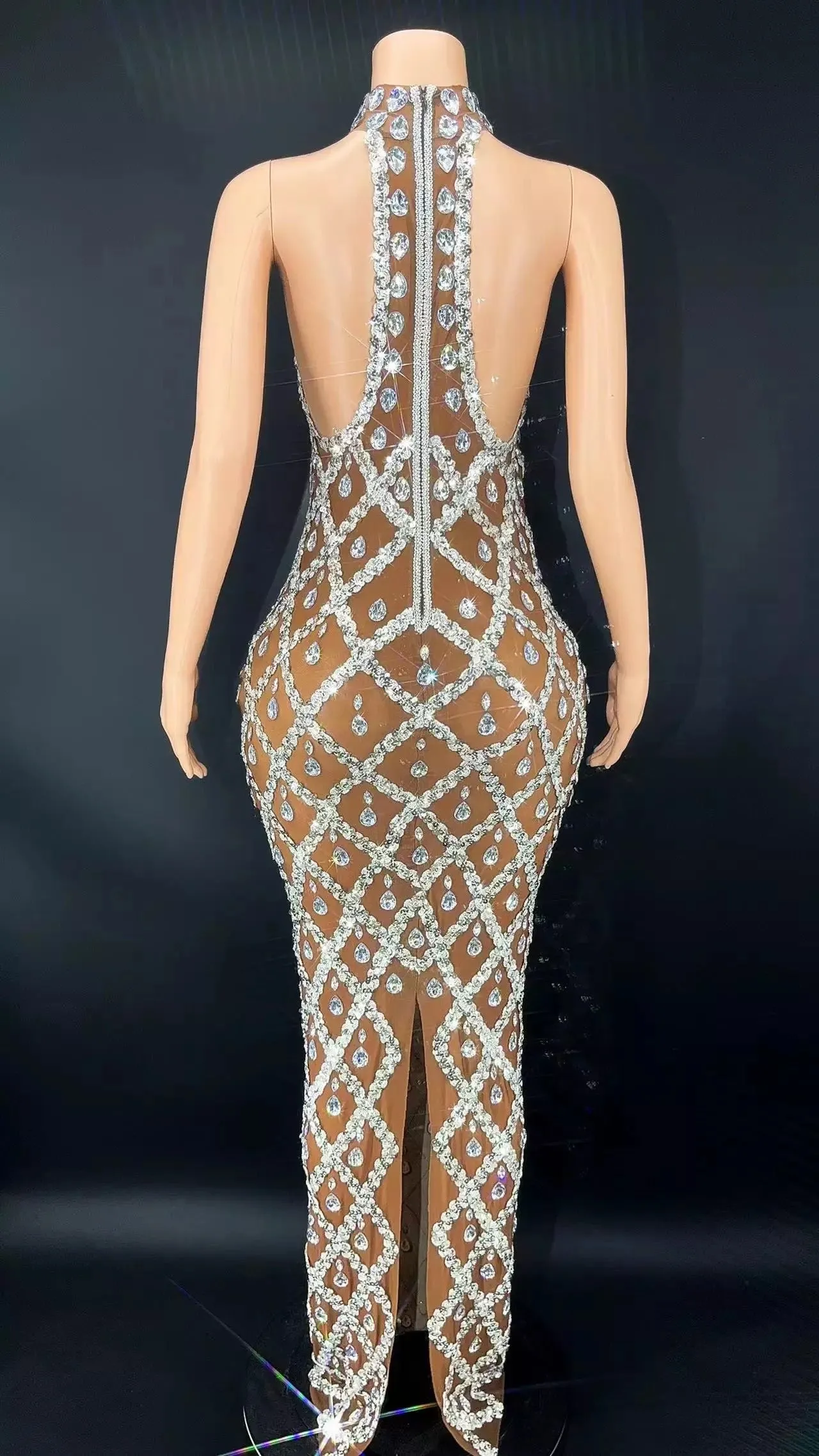 Sparkling Chandelier Gown - Clear Crystals