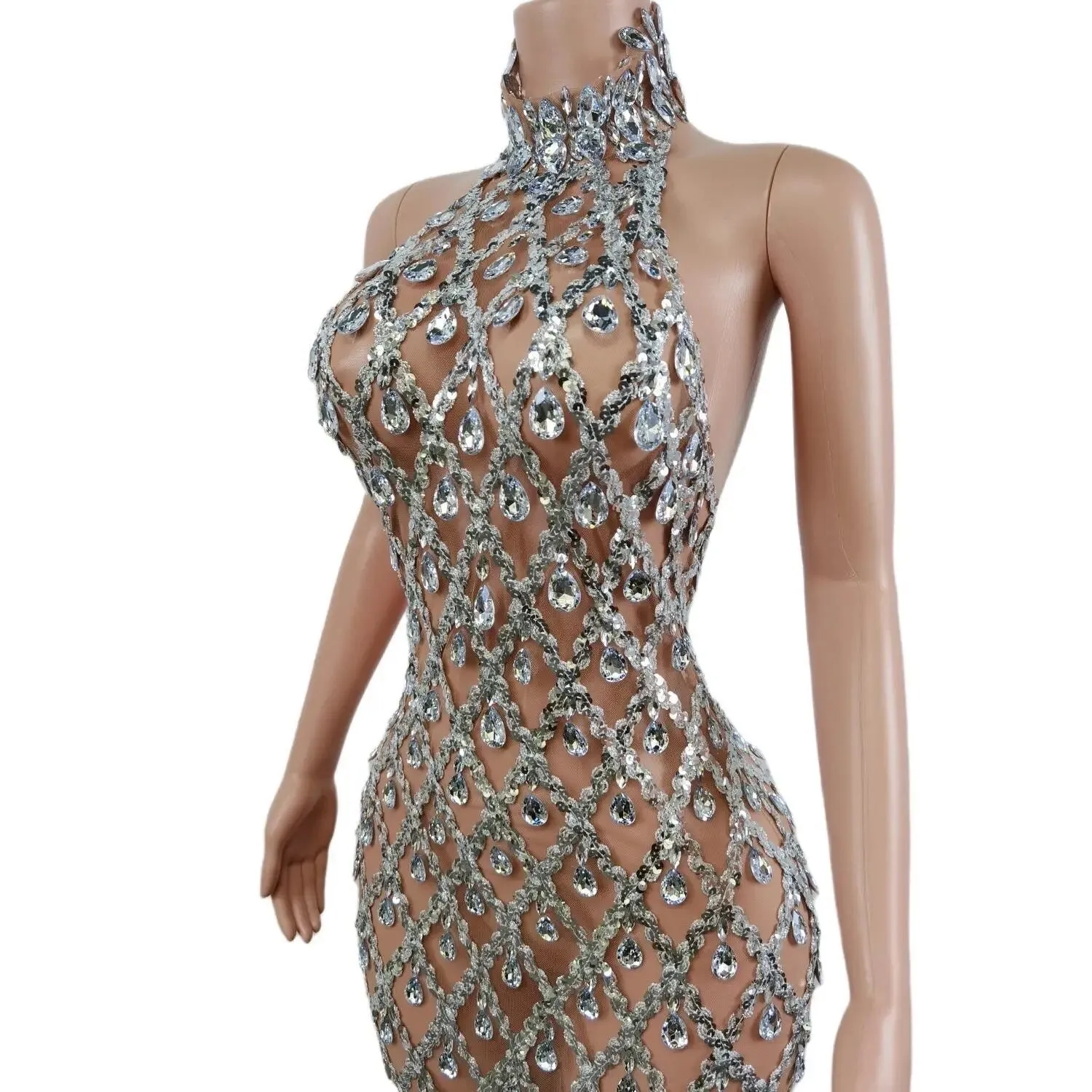Sparkling Chandelier Gown - Clear Crystals
