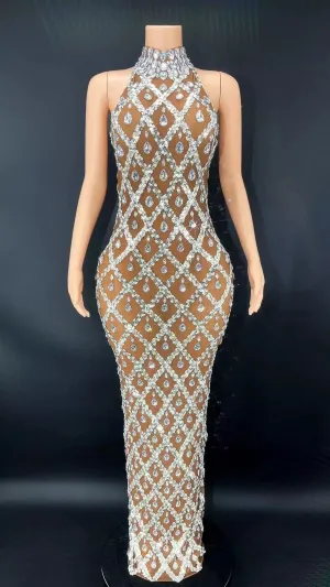 Sparkling Chandelier Gown - Clear Crystals