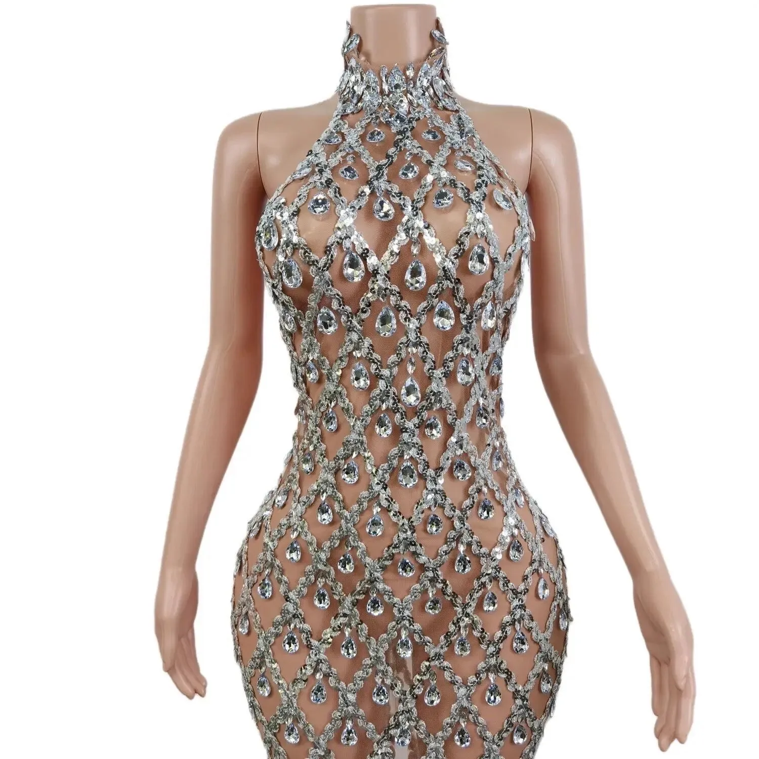 Sparkling Chandelier Gown - Clear Crystals