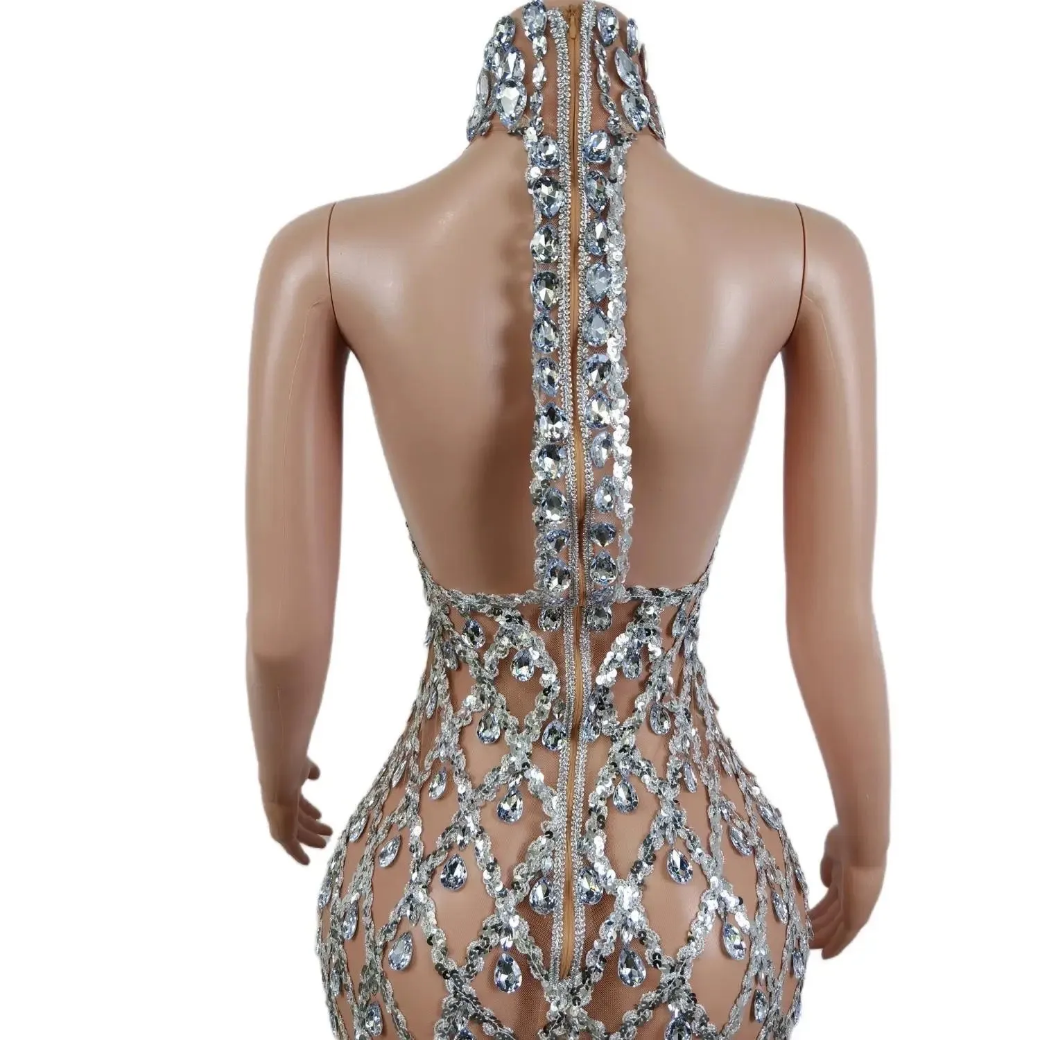 Sparkling Chandelier Gown - Clear Crystals