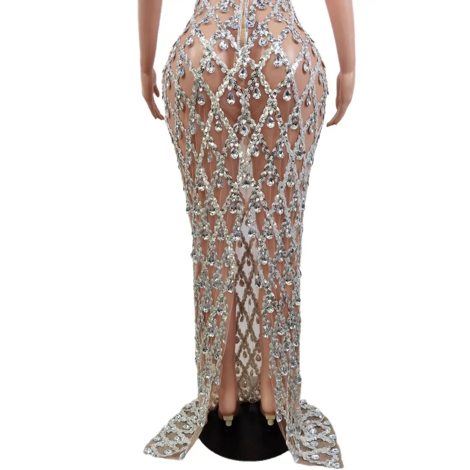 Sparkling Chandelier Gown - Clear Crystals