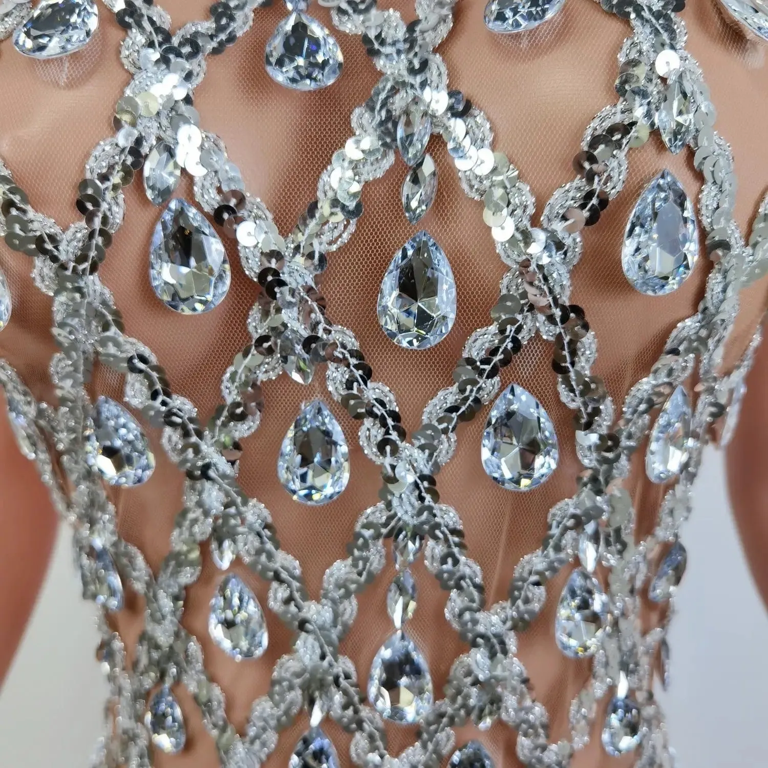Sparkling Chandelier Gown - Clear Crystals