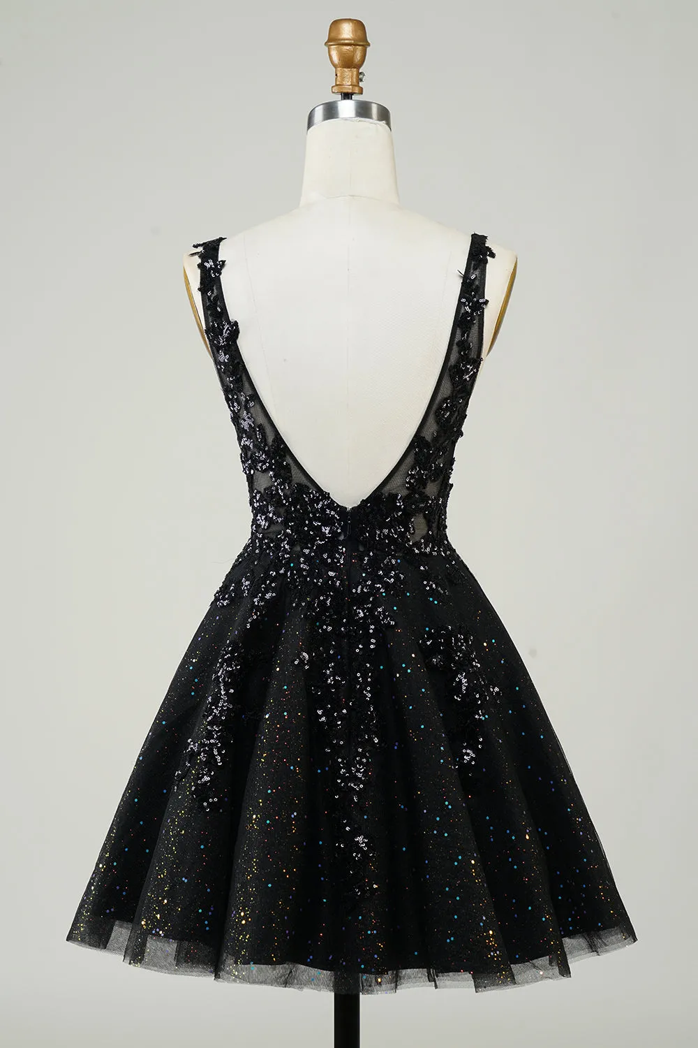 Sparkly Dark Green A Line Glitter Short Homecoming Dress with Sequins