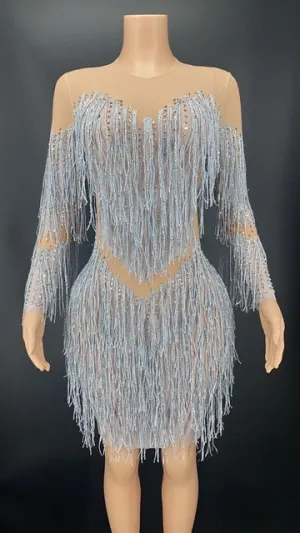 Sparkly Rhinestones Fringes Dress