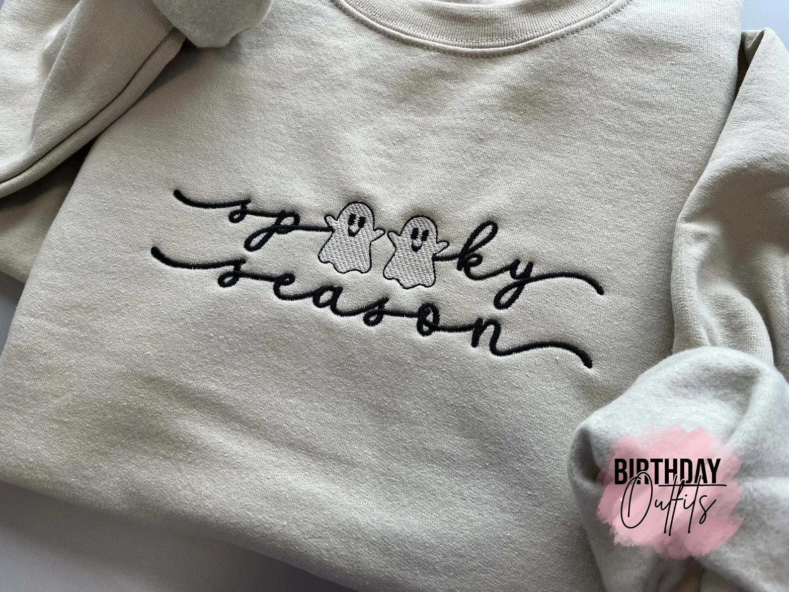Spooky Sketch Embroidery Design, Spooky, Ghost, embroidered halloween shirt, horror embroidery