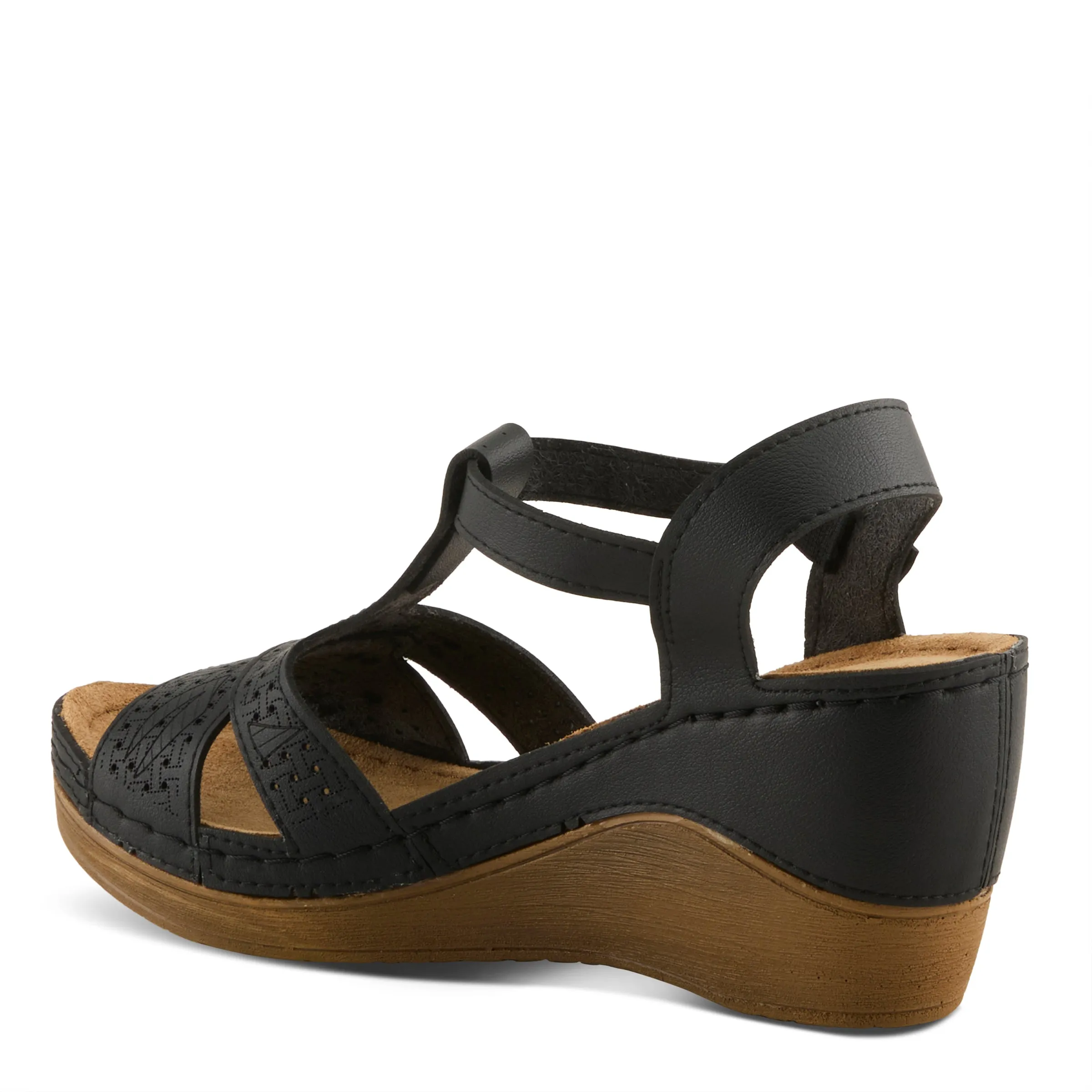 Spring Step Shoes  Flexus Natala Sandal Women’s Vegan Leather Wedge 3" Heel