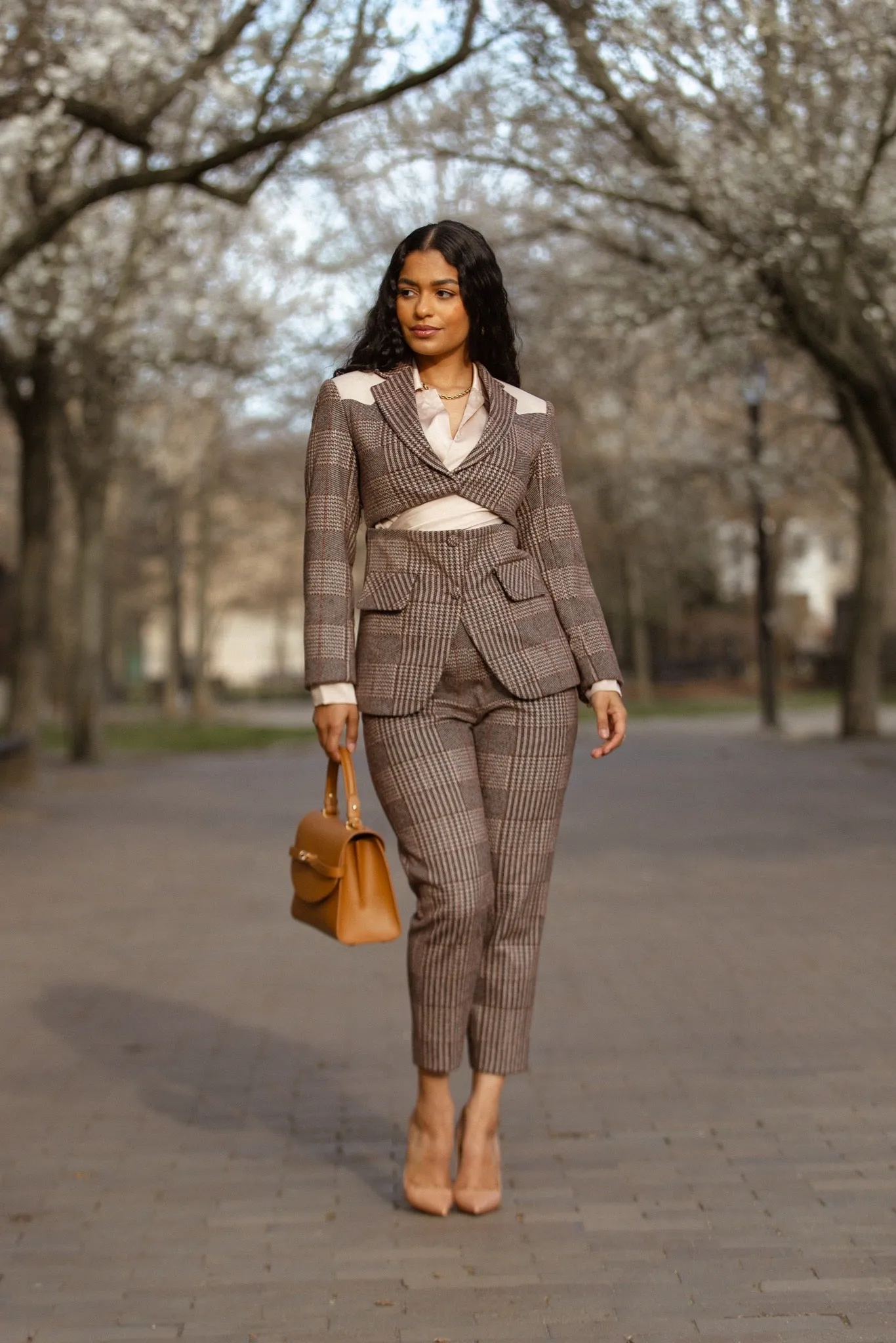 Structured Plaid Suit Set