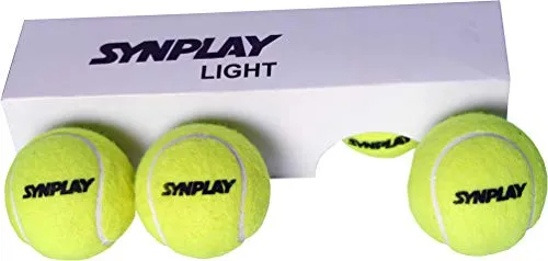 SYNPLAY SS00160 Rubber Cricket Tennis Ball, Size Standard (Yellow, Fluorescent)
