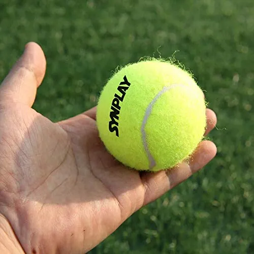 SYNPLAY SS00160 Rubber Cricket Tennis Ball, Size Standard (Yellow, Fluorescent)