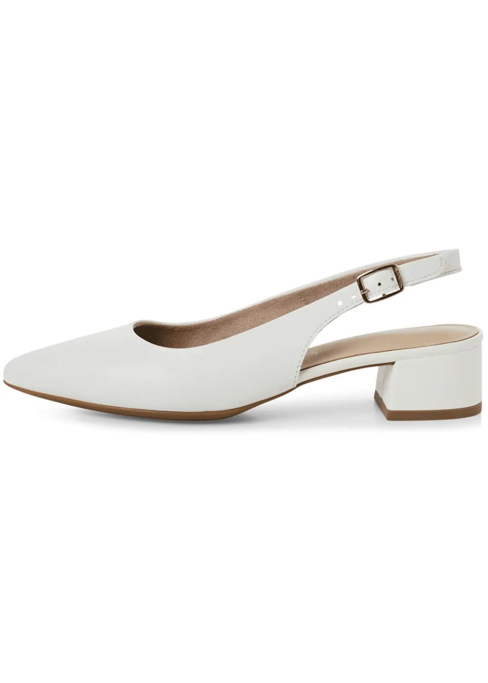Tamaris Kaylee Slingback Leather Pumps White