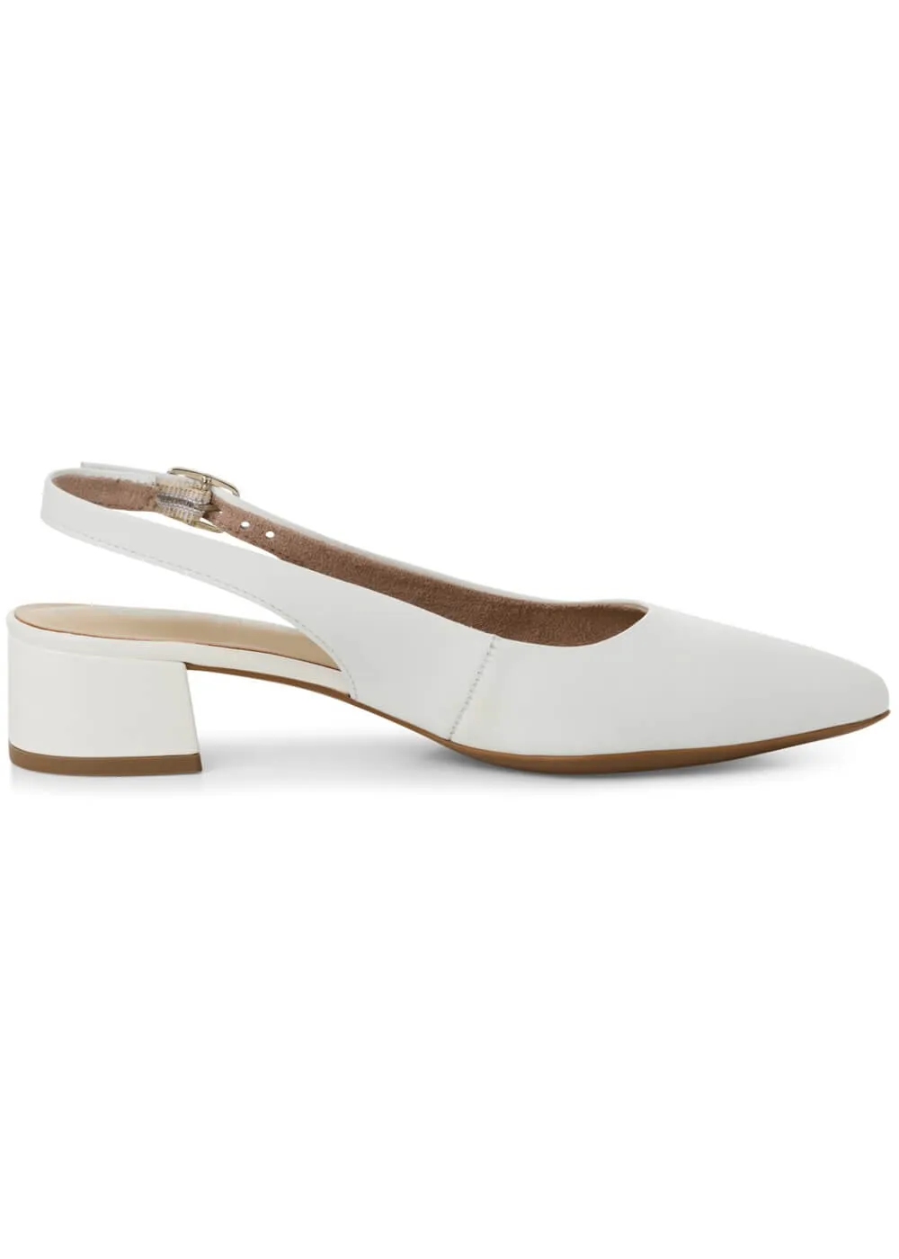 Tamaris Kaylee Slingback Leather Pumps White