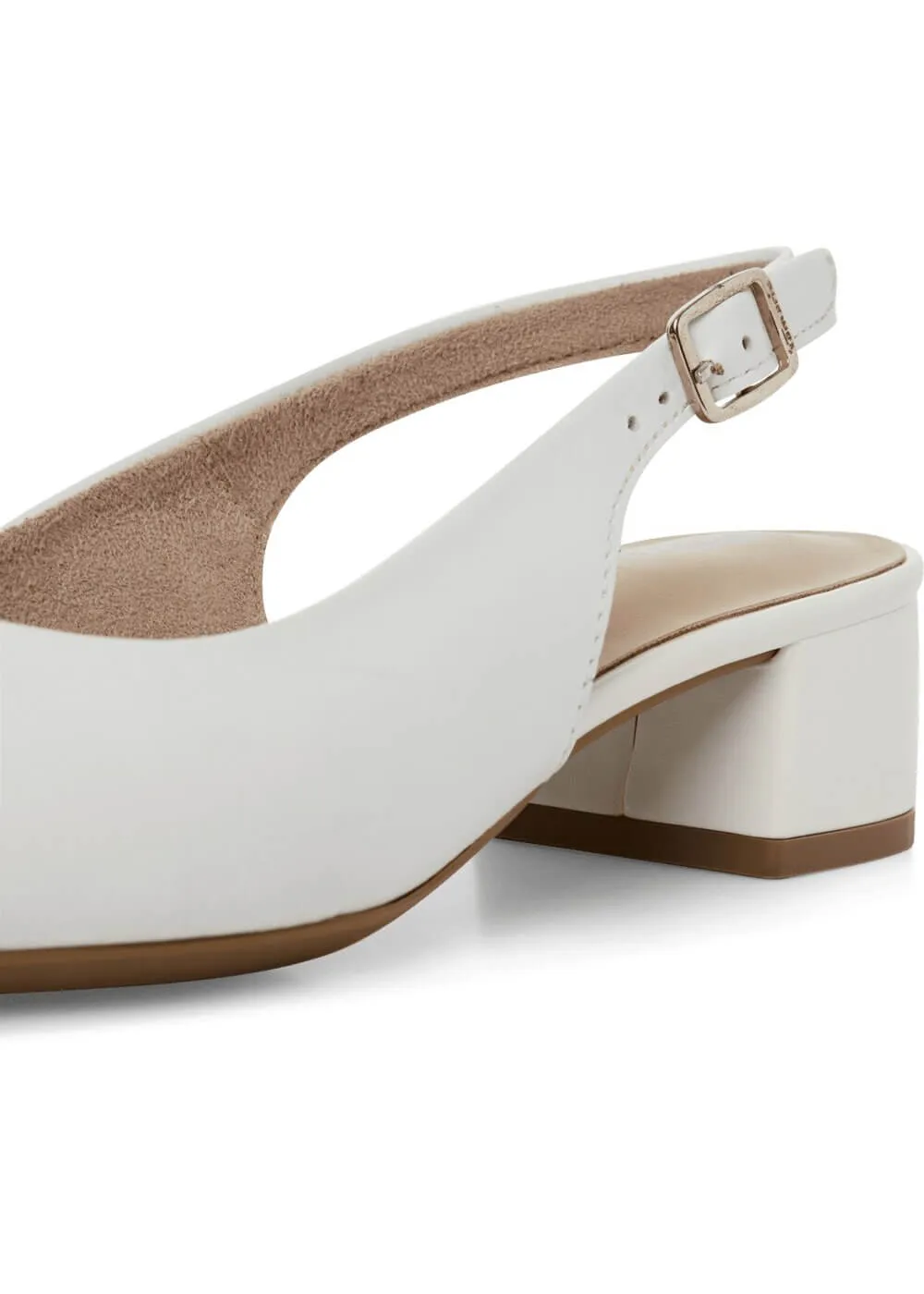 Tamaris Kaylee Slingback Leather Pumps White