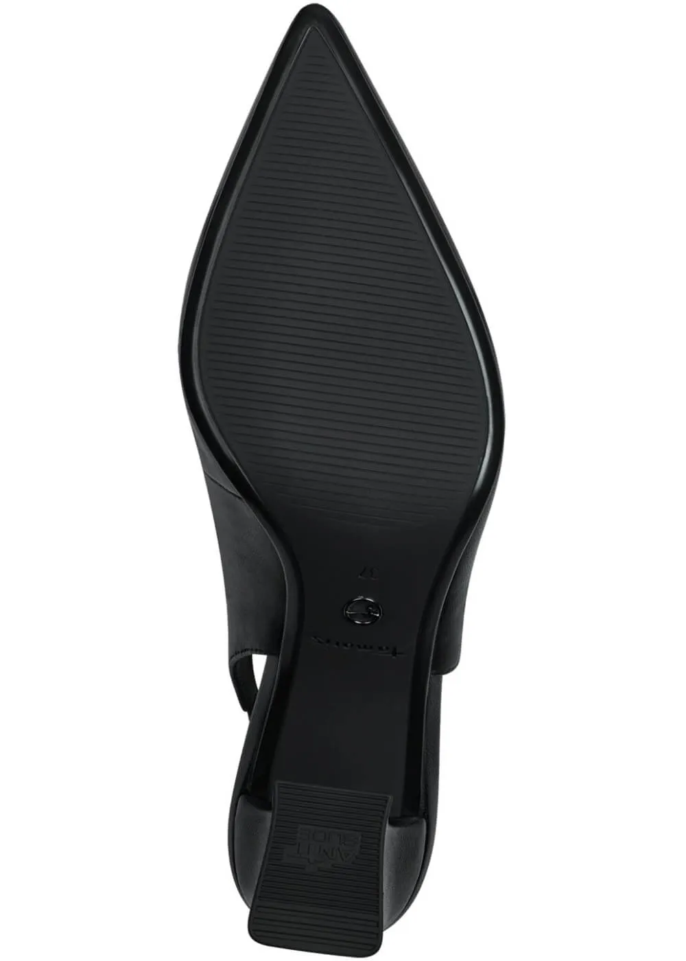 Tamaris Miranda Leather 60's Slingback Pumps Black