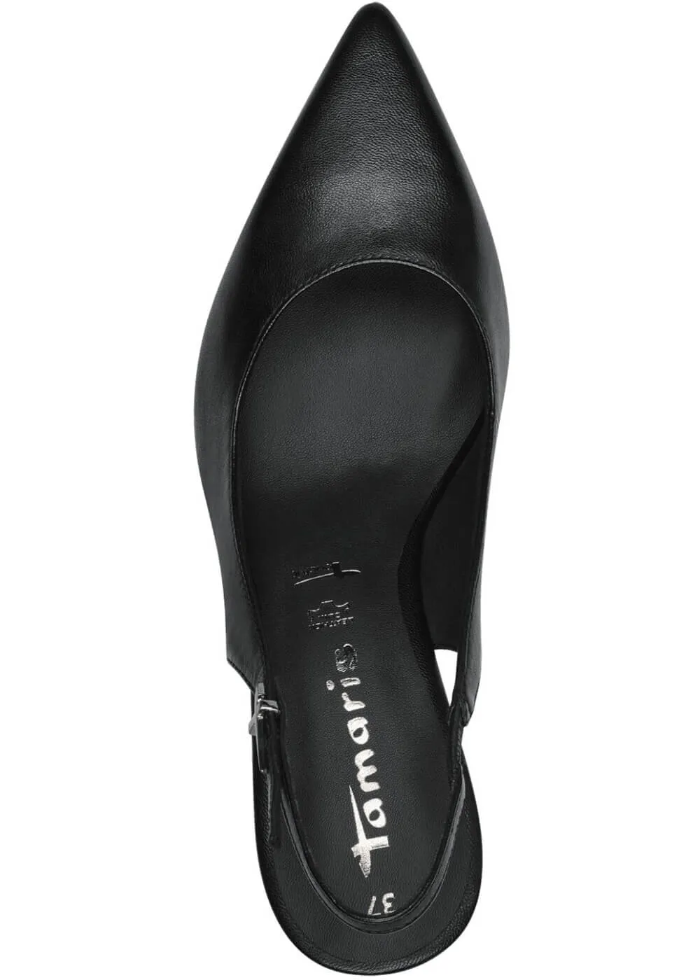Tamaris Miranda Leather 60's Slingback Pumps Black