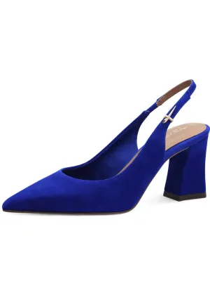 Tamaris Miranda Leather Slingback Pumps Royal Blue