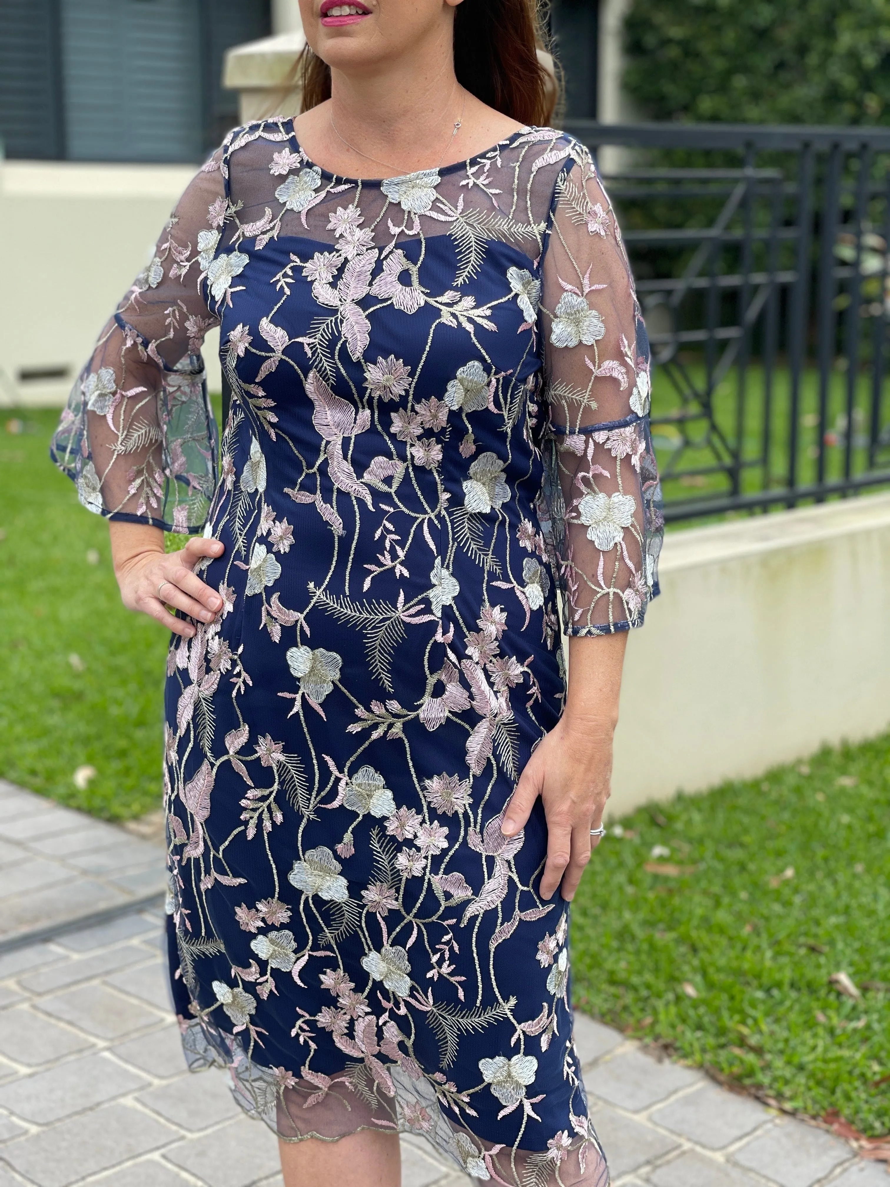 Tearose Navy Evening Dress