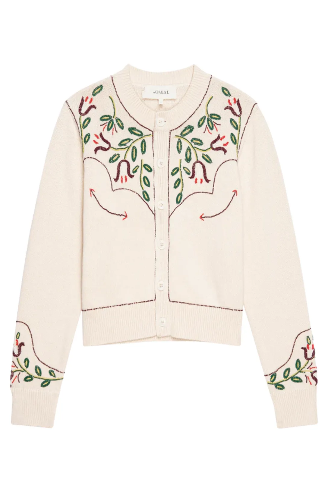 The Western Beaded Cardigan | Natural