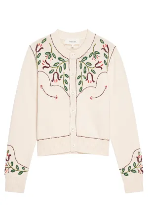 The Western Beaded Cardigan | Natural