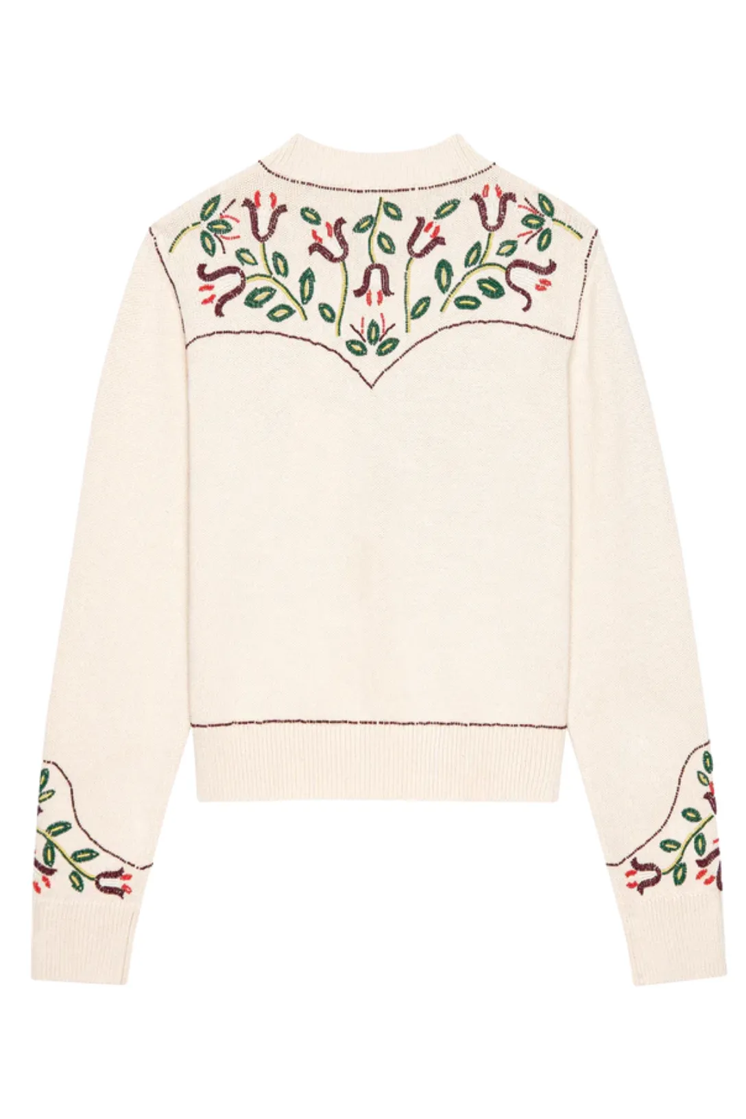 The Western Beaded Cardigan | Natural