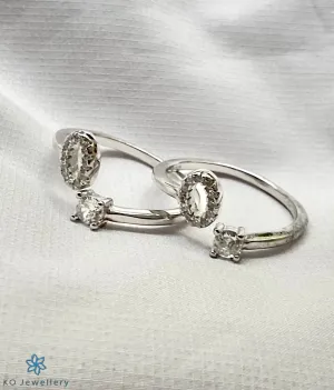 The Zoya Silver Toe-Rings (Front open)Zoya Silver Toe-Rings