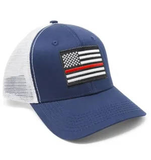 Thin Red Line American Flag Snapback Baseball Hat (Navy White) - International Tie