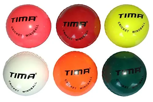 Tima Wind Ball Cricket Ball - Size: Standard (Pack of 6, Multicolor)