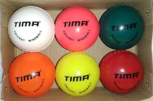 Tima Wind Ball Cricket Ball - Size: Standard (Pack of 6, Multicolor)