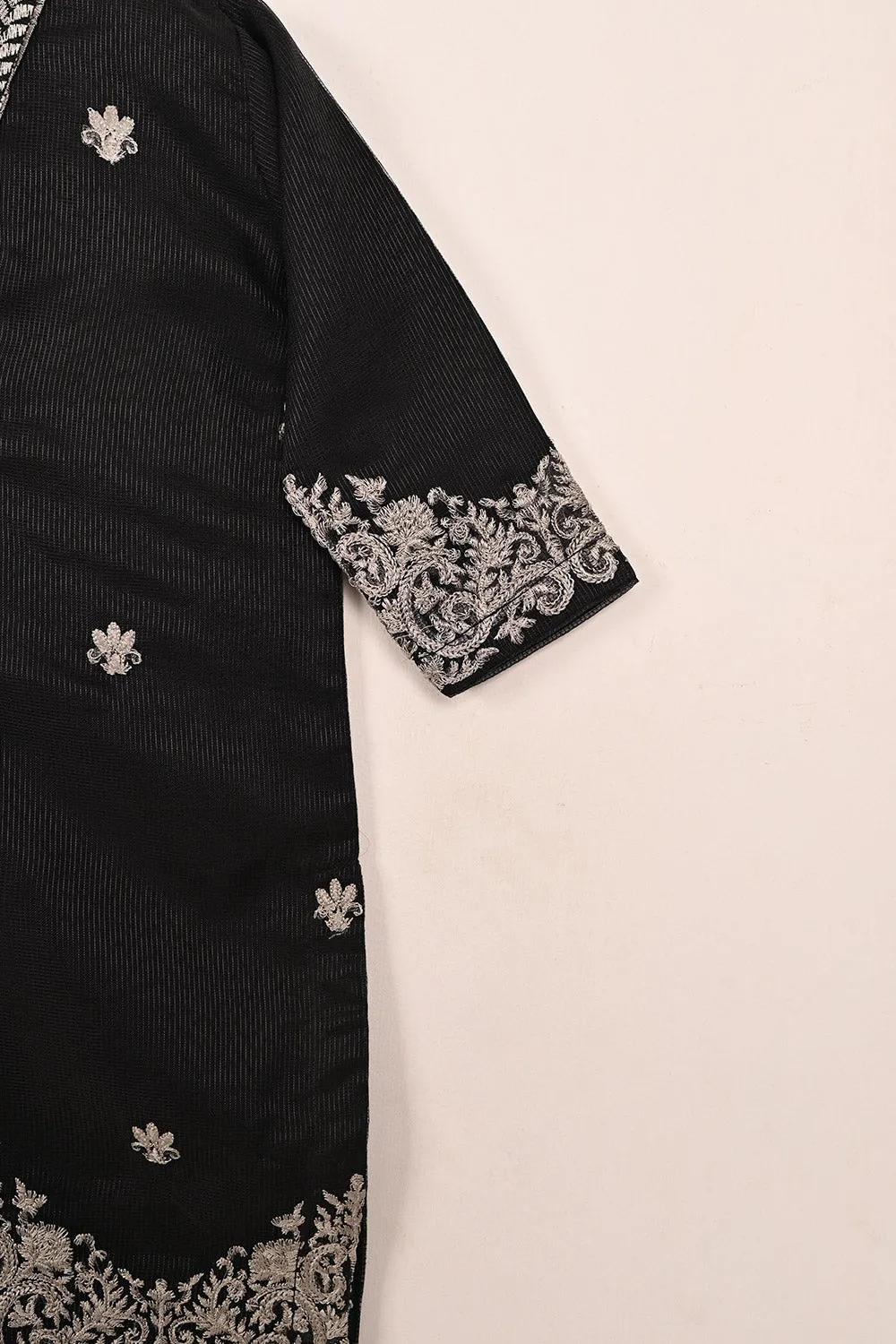 TKF-158-Black - Kids 3Pc Javeria Net Embroidered Formal Dress