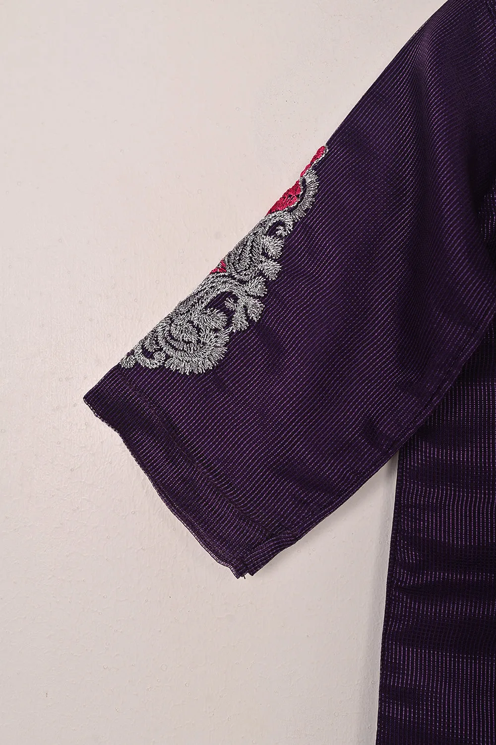 TKF-286-Purple - Kids 3Pc Ready to Wear Javeria Net Embroidered Formal Dress