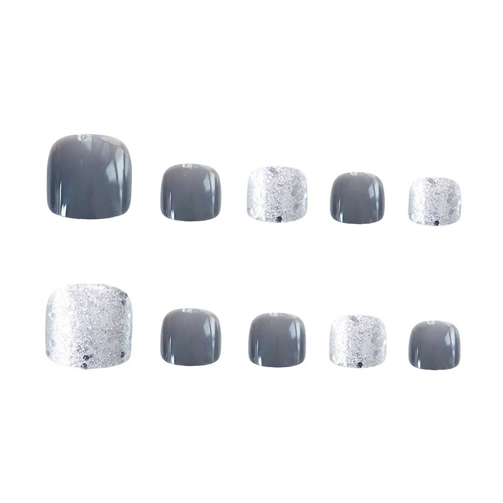 Toe nail Sparkle Morandi cyan